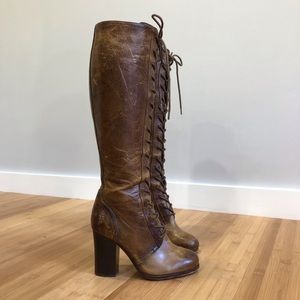 Frye Women’s Parker Leather Lace Up Tall Boot size 5.5